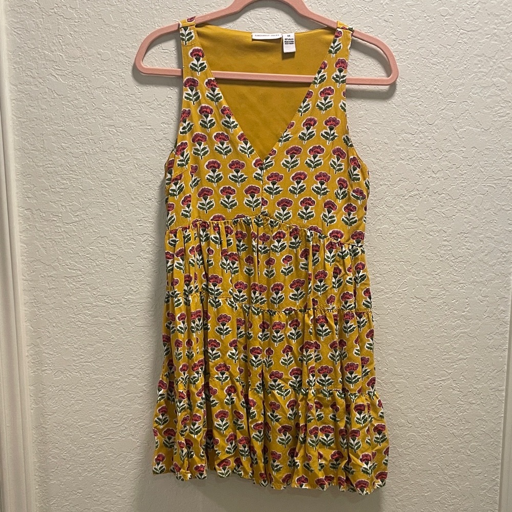 Universal Thread Yellow Floral V-Neck Dress